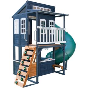 KidKraft Maisonnette bleue en bois avec toboggan tubulaire