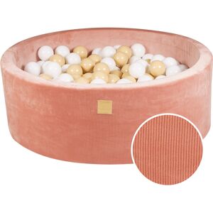 MeowBaby Ronde Piscine 90x30cm, Côtele, Abricot: Blanc/Beige