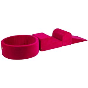 MeowBaby Aire de jeux en mousse magenta 3 elements avec piscine W90 sans boules