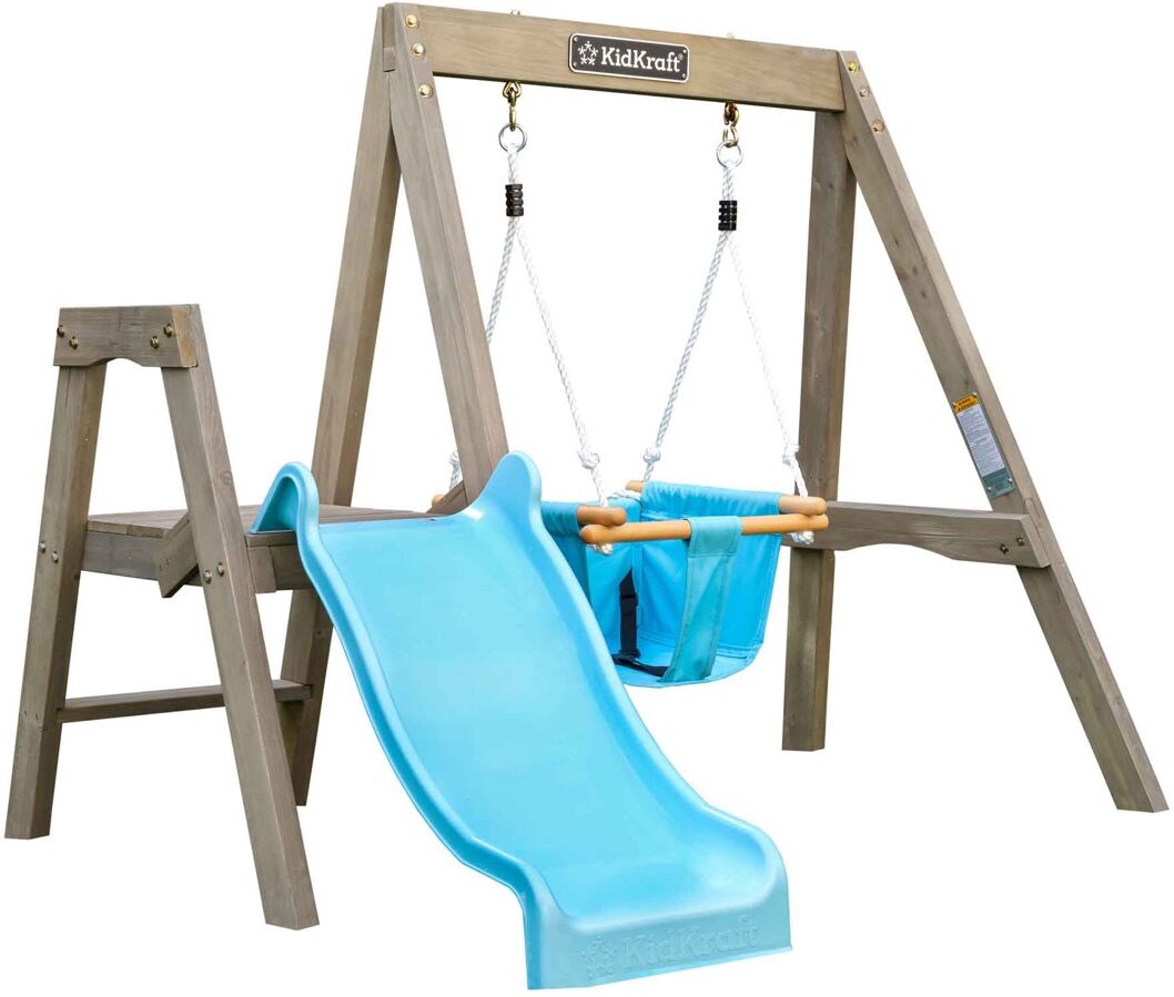 KidKraft Aire de jeux en bois pour bébé avec toboggan et balançoire