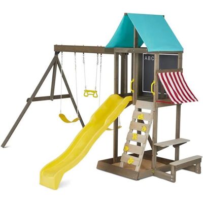 KidKraft Aire de jeux en bois avec toboggan newport