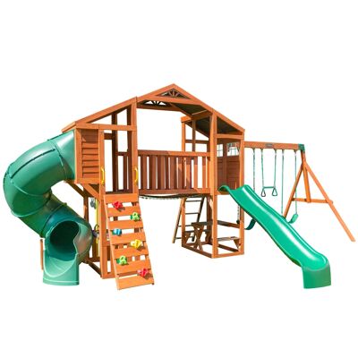 KidKraft Aire de jeux en bois avec toboggan tubulaire