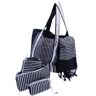 Fouta Futée Ensemble sac cabas et accessoires en coton fouta noir et lurex argent