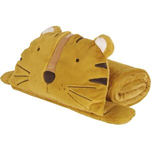 Maisons du Monde Sac de couchage enfant tigre jaune moutarde, gris anthracite et ecru