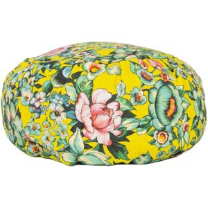 Vent de Boheme Coussin de meditation en coton imprime fleuri jaune