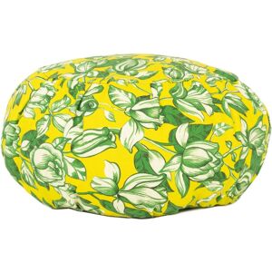 Vent de Boheme Coussin de meditation en coton imprime fleuri jaune