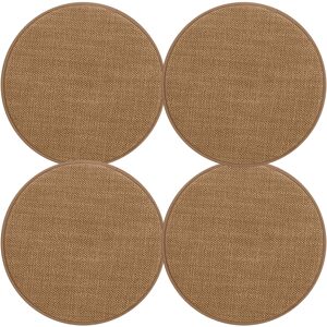 Magma Galettes de chaises rondes caramel bi-matiere-Lot de 4 - env.Ø 35cm