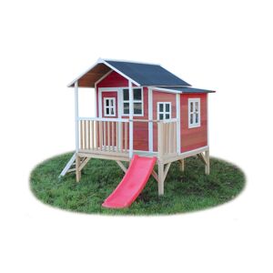 Exit Toys Maison en bois enfant rouge