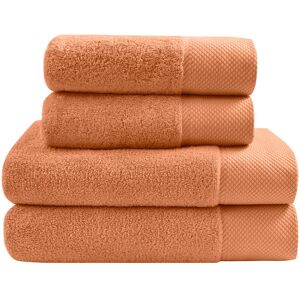 Sensei Maison Ensemble de bain 4 pieces en coton peigne Zero Twist Brique