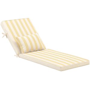 Defora Home Coussin a rayures avec petit coussin pour chaise longue jaune