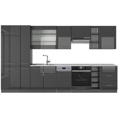 Vicco Cuisine , pt marbre anthracite haute brillance 355x81.6cm - Publicité Vicco Cuisine , pt marbre anthracite haute brillance 355x81.6cm - Publicité
