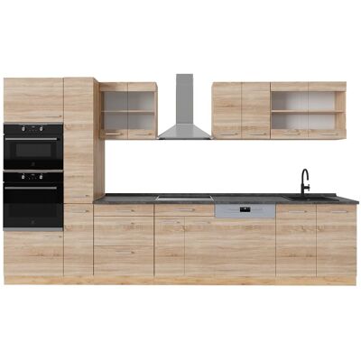 Vicco Cuisine complète , pt anthracite sonoma/chêne doré 350x207cm - Publicité Vicco Cuisine complète , pt anthracite sonoma/chêne doré 350x207cm - Publicité