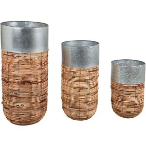 Aubry Gaspard Cache-pots haut en rotin paolo (lot de 3)