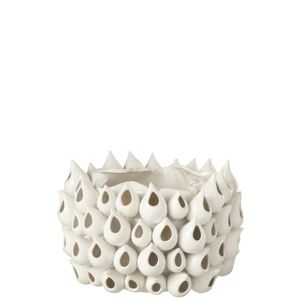 LANADECO Cache-pot céramique blanc H24cm - Publicité