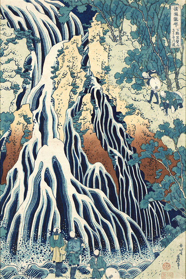 Legendarte Tableau la chute d'eau de Kirifuri au Mont Kurokami K. Hokusai 60x90cm