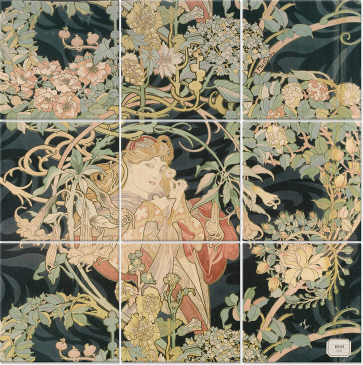 Legendarte Tableau Femme à La Marguerite - Alphonse Mucha 150x150cm