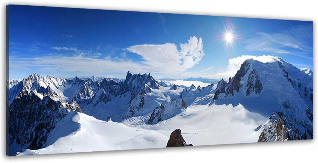 Hexoa Tableau panorama du mont blanc imprimé sur toile 100x40cm