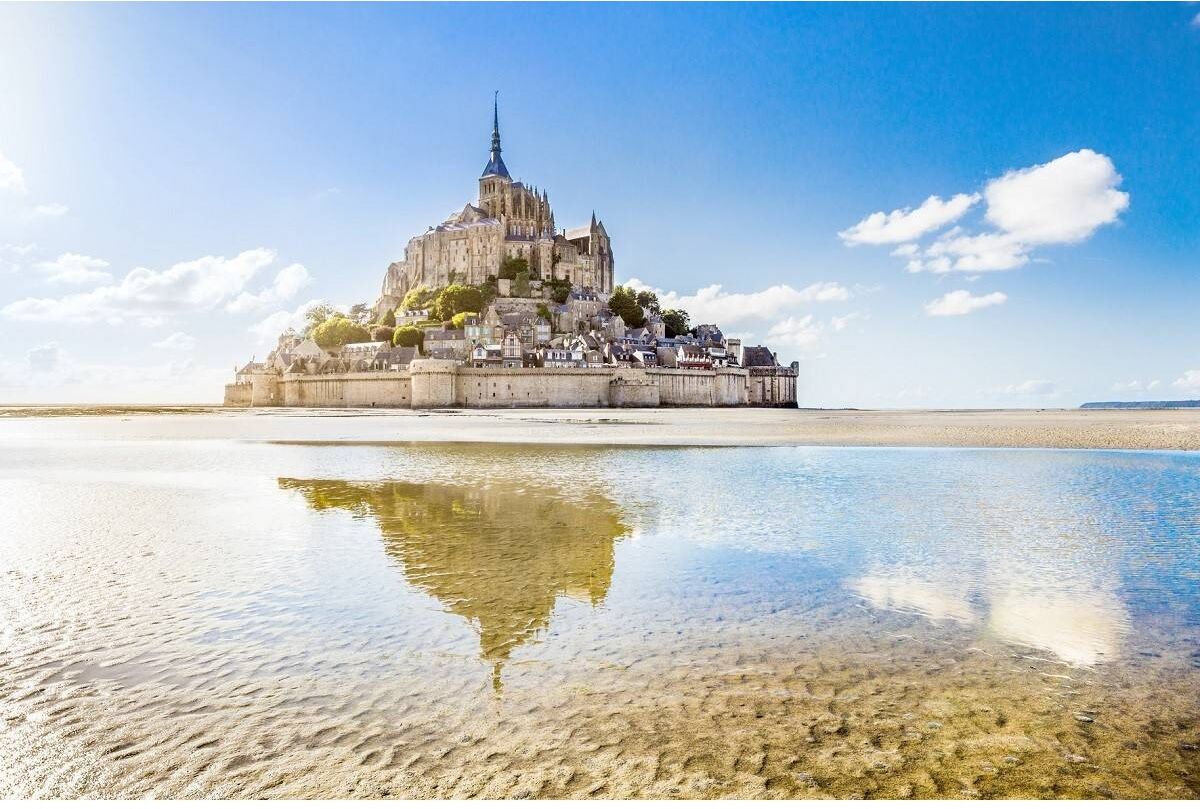 Ceanothe Tableau sur toile Mont-Saint-Michel 65x97 cm