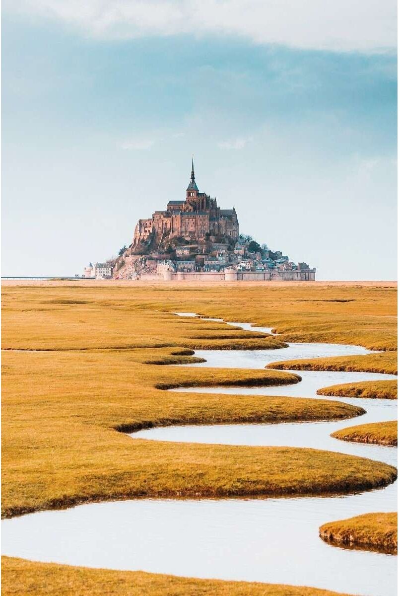 Ceanothe Tableau sur toile baie Mont-Saint-Michel 65x97 cm