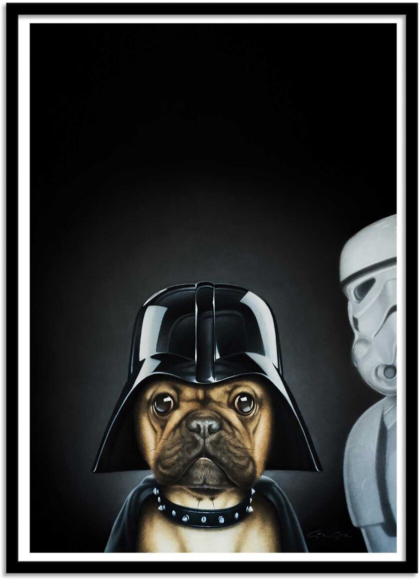 Wall Editions Affiche 50x70 cm et cadre noir - Dog Vador - Alexandre Granger