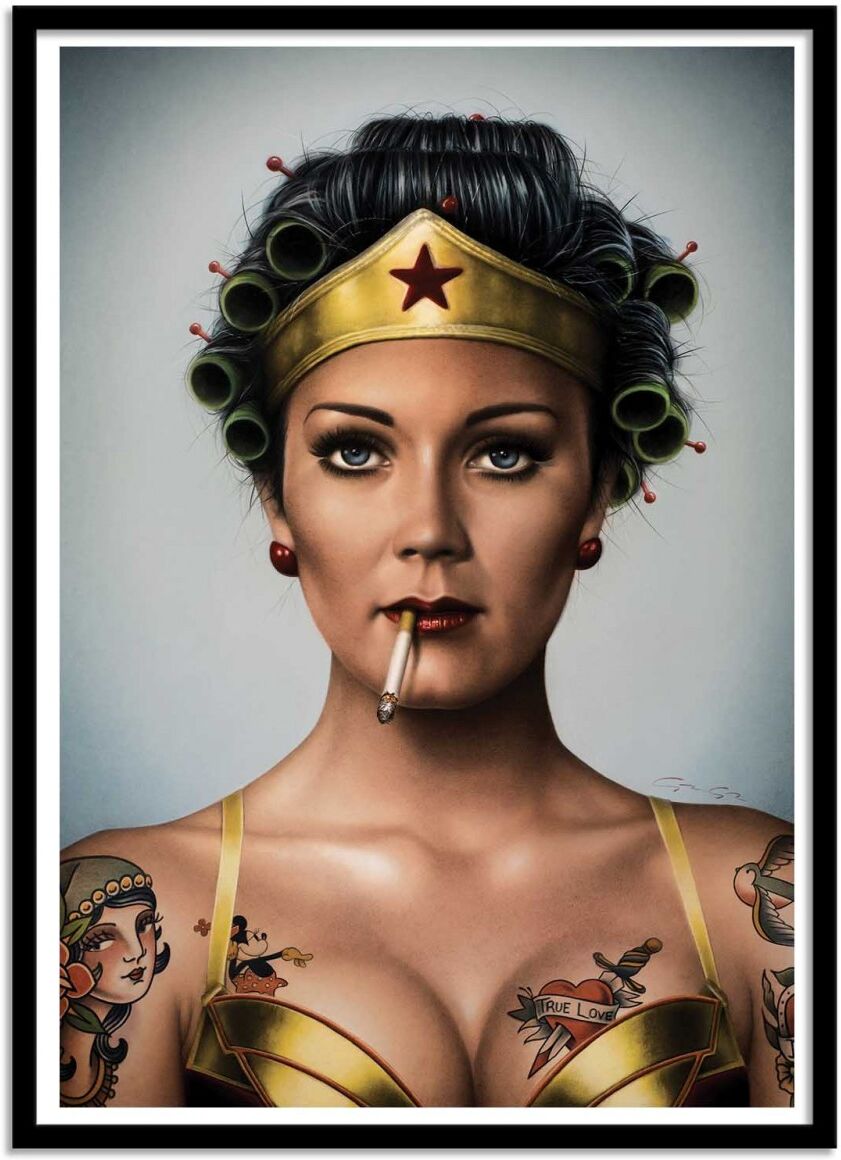 Wall Editions Affiche 50x70 cm et cadre noir - Girl Power - Alexandre Granger