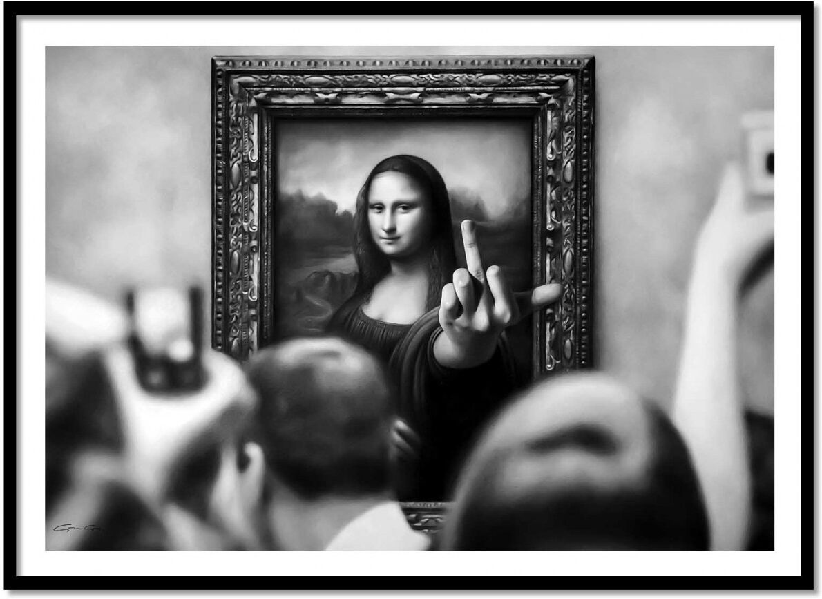 Wall Editions Affiche 50x70 cm et cadre noir - Mona Fed up - Alexandre Granger