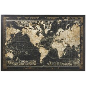 Maisons du Monde Tableau lumineux carte du monde noire 180x120