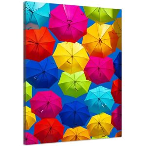 Hexoa Tableau ciel de parapluies imprime sur toile 80x120cm