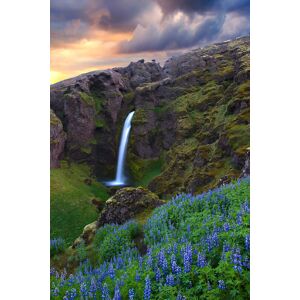 Hexoa Tableau voyage en islande imprime sur toile 60x90cm