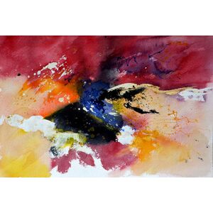 Hexoa Tableau peint abstraite aquarelle imprime sur toile 90x60cm