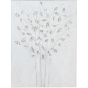 LANADECO Peinture canevas bois blanc/argent 90x120cm