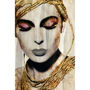 Ceanothe Tableau sur verre synthetique femme avec des bijoux 80x120 cm