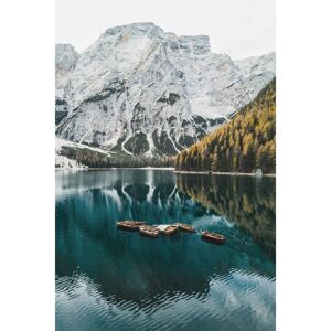 Ceanothe Tableau sur verre lac et montagnes 45x65 cm