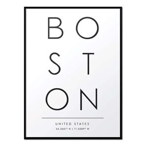 Momark Affiche avec cadre noir - Boston - 50x70