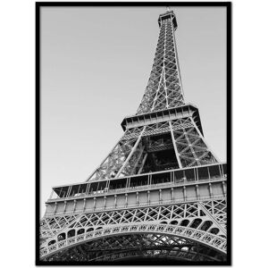 Momark Affiche avec cadre noir - Tour Eiffel vue d'en bas - 50x70