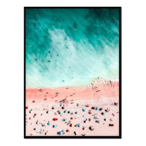 Momark Affiche avec cadre noir - Plage a la mer turquoise - 50x70
