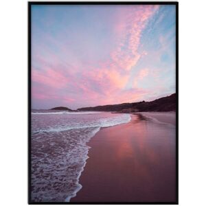 Momark Affiche avec cadre noir - Coucher de soleil sur la plage - 50x70