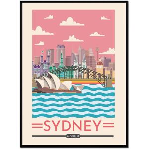 Momark Affiche avec cadre noir - Sydney - 50x70