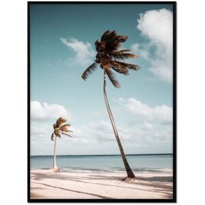 Momark Affiche avec cadre noir - Plage tropicale - 50x70