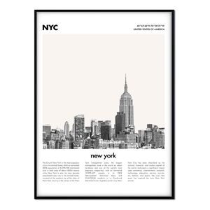 Momark Affiche avec cadre noir - Description New York - 50x70