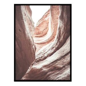 Momark Affiche avec cadre noir - Couches de roches rouges - 50x70