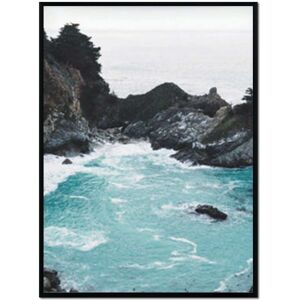 Momark Affiche avec cadre noir - Plage de Rocky - 50x70