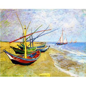 Legendarte Tableau Fishing Boats On The Beach Vincent Van Gogh 80x100cm