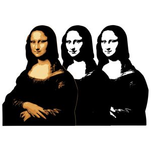Legendarte Tableau Mona Lisa en Noir et Blanc et en Couleurs 60x90cm