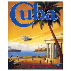 Legendarte Tableau affiche touristique vintage Cuba 80x100cm