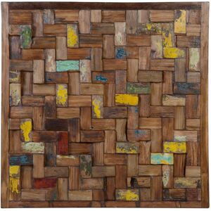 MOYCOR Panneau morceaux en bois multicolores 80x80 cm