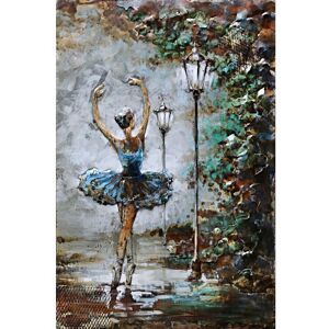 DECO-MURALE.shop Tableau relief en metal jeune ballerine 120x80