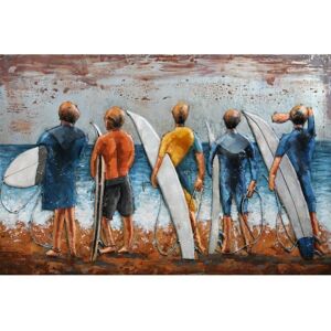 DECO-MURALE.shop Tableau relief en metal bande de copains et surf 120x80