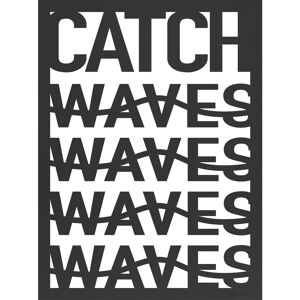 Woodstache Tableau en bois noir Catch Waves 59,5x79,8cm