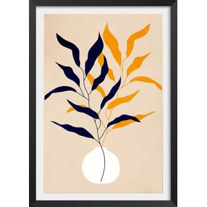 Hexoa Affiche fleurs plante et purete avec cadre noir 40x60 cm